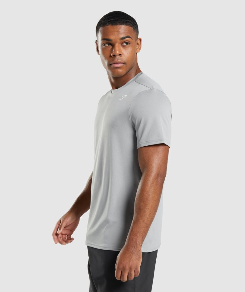 Men's Gymshark Arrival Regular Fit T-Shirts Light Grey | NZ 3JAHIP